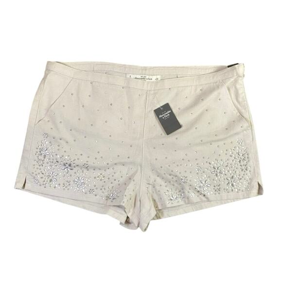 Abercrombie & Fitch High Rise Floral Embellished  Shorts NWT - 8 - Picture 1 of 4